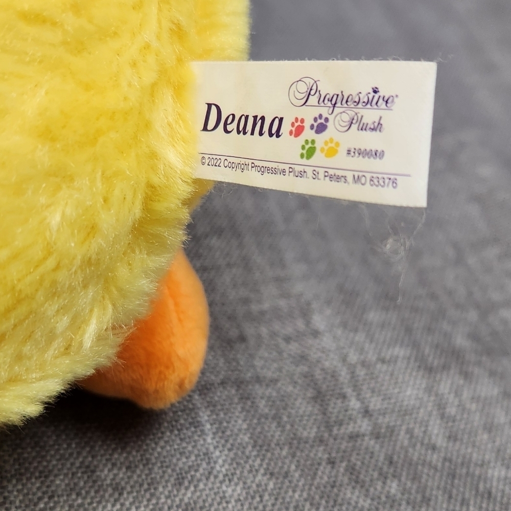 Progressive Plush Duck Chick Deana 2021 Yellow Orange Sewn Eyes Stuffed Animal. - Picture 5 of 5